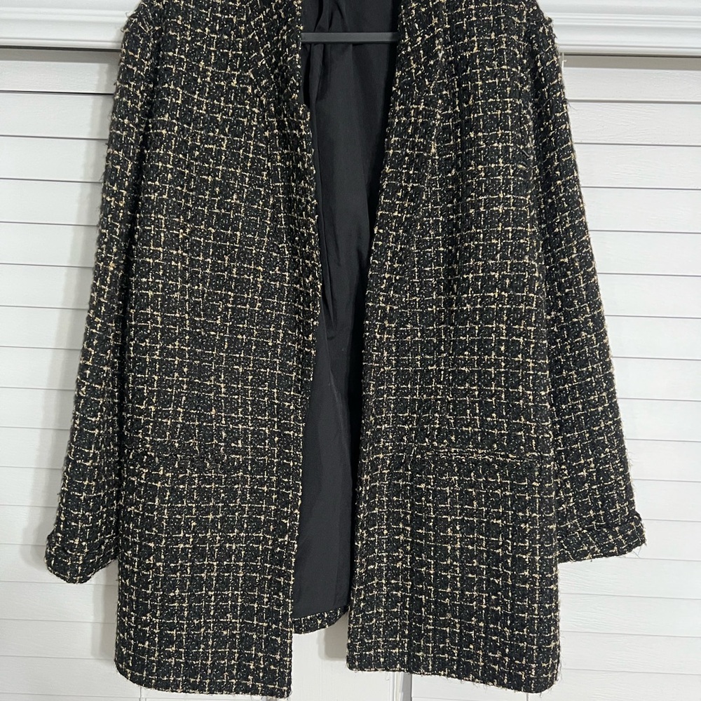 Women's Black and White Tweed Jacket